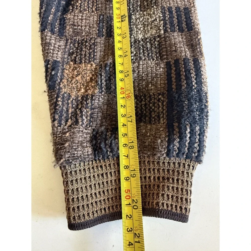 VTG Luigi Basile Tomas Bomber Jacket Men L Made in Italy Knit Style Brown